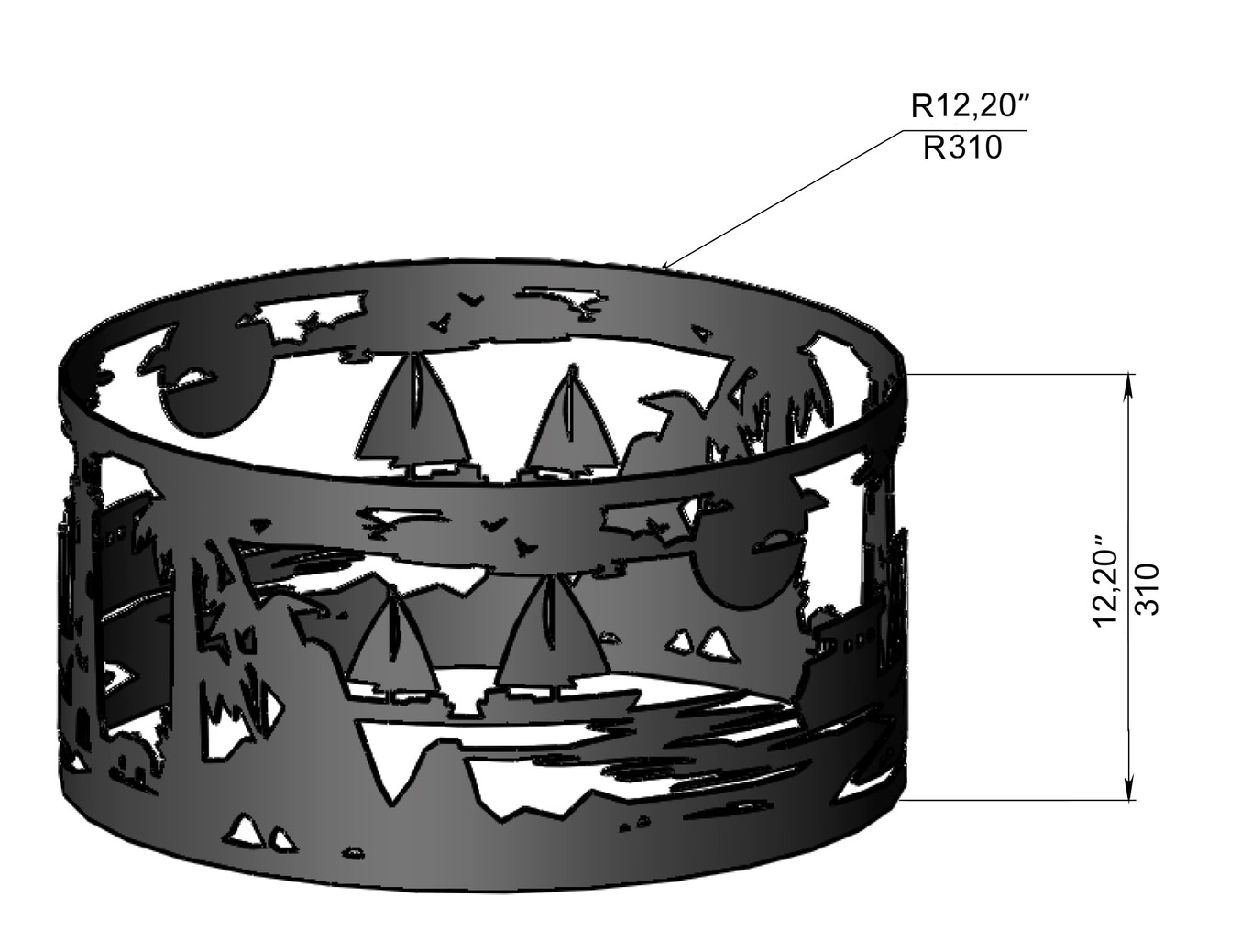 Anneau de Foyer Océan V2. Fichiers DXF, SVG pour découpe laser et plasma. Фото 11