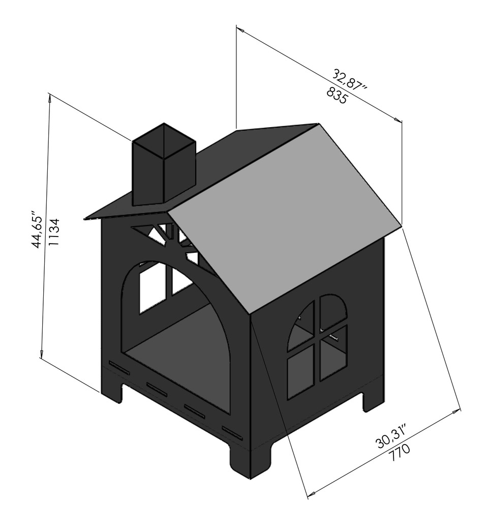 House Outdoor Fireplace. DXF, SVG files for laser, plasma cutting. Patio Fire Pit. Фото 10