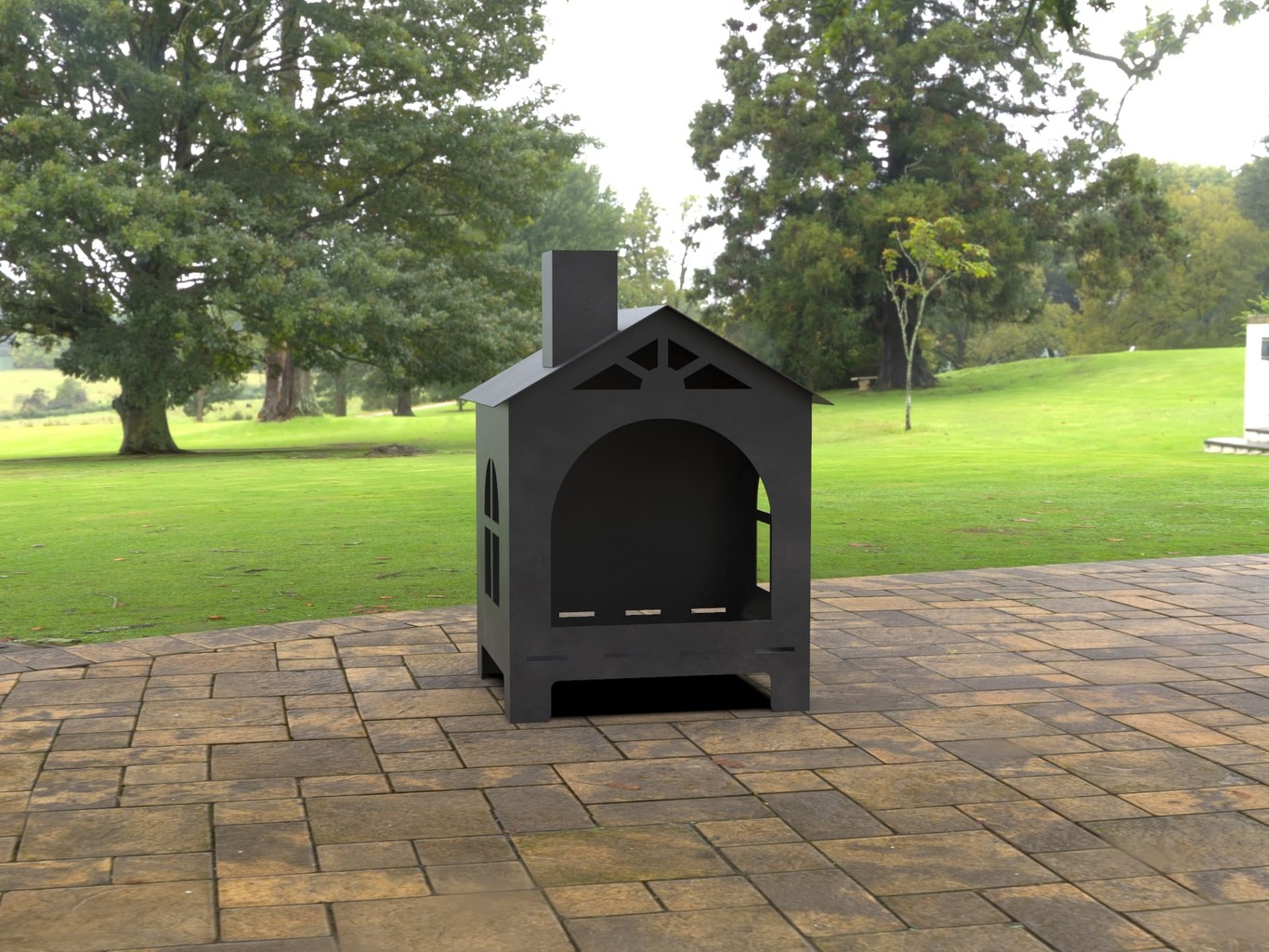 House Outdoor Fireplace. DXF, SVG files for laser, plasma cutting. Patio Fire Pit. Фото 3