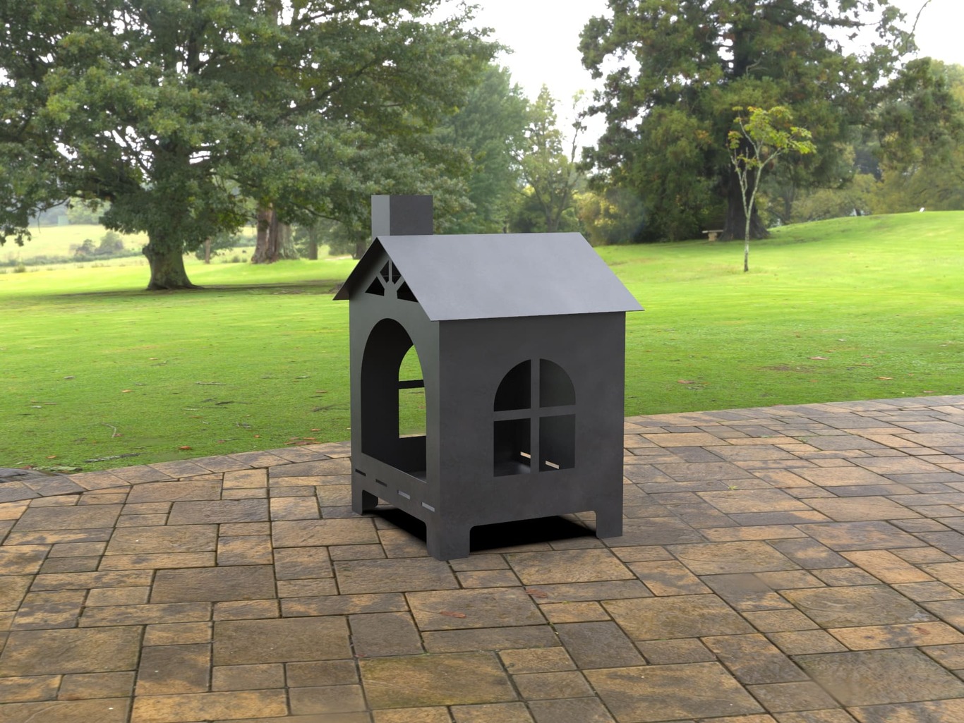 House Outdoor Fireplace. DXF, SVG files for laser, plasma cutting. Patio Fire Pit. Фото 6