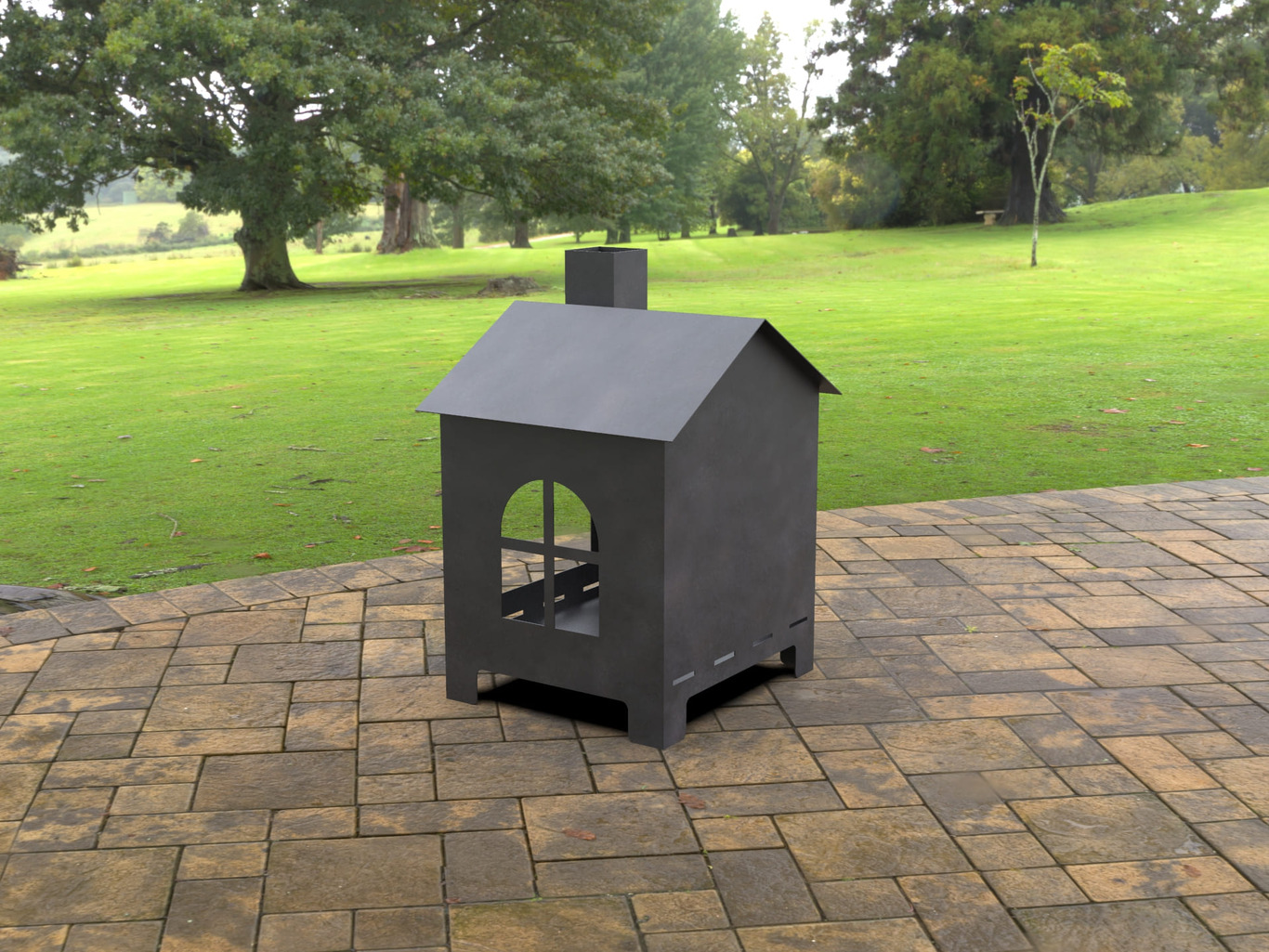 House Outdoor Fireplace. DXF, SVG files for laser, plasma cutting. Patio Fire Pit. Фото 7