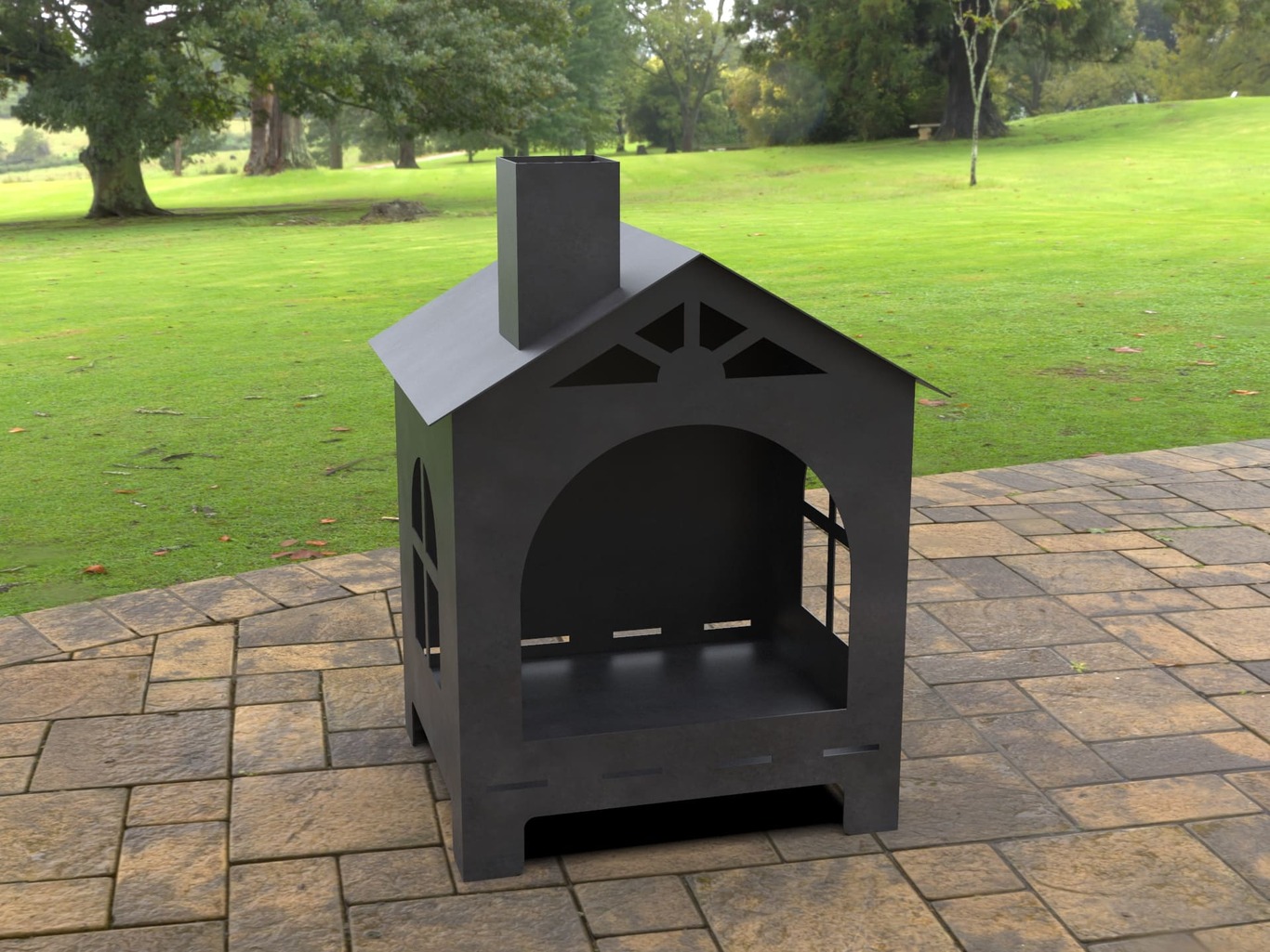 House Outdoor Fireplace. DXF, SVG files for laser, plasma cutting. Patio Fire Pit. Фото 9