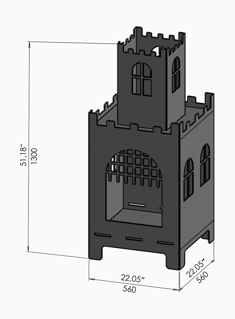 Castle Patio Fireplace. DXF, SVG files for laser, plasma cutting. Backyard Fire Pit. Фото 8