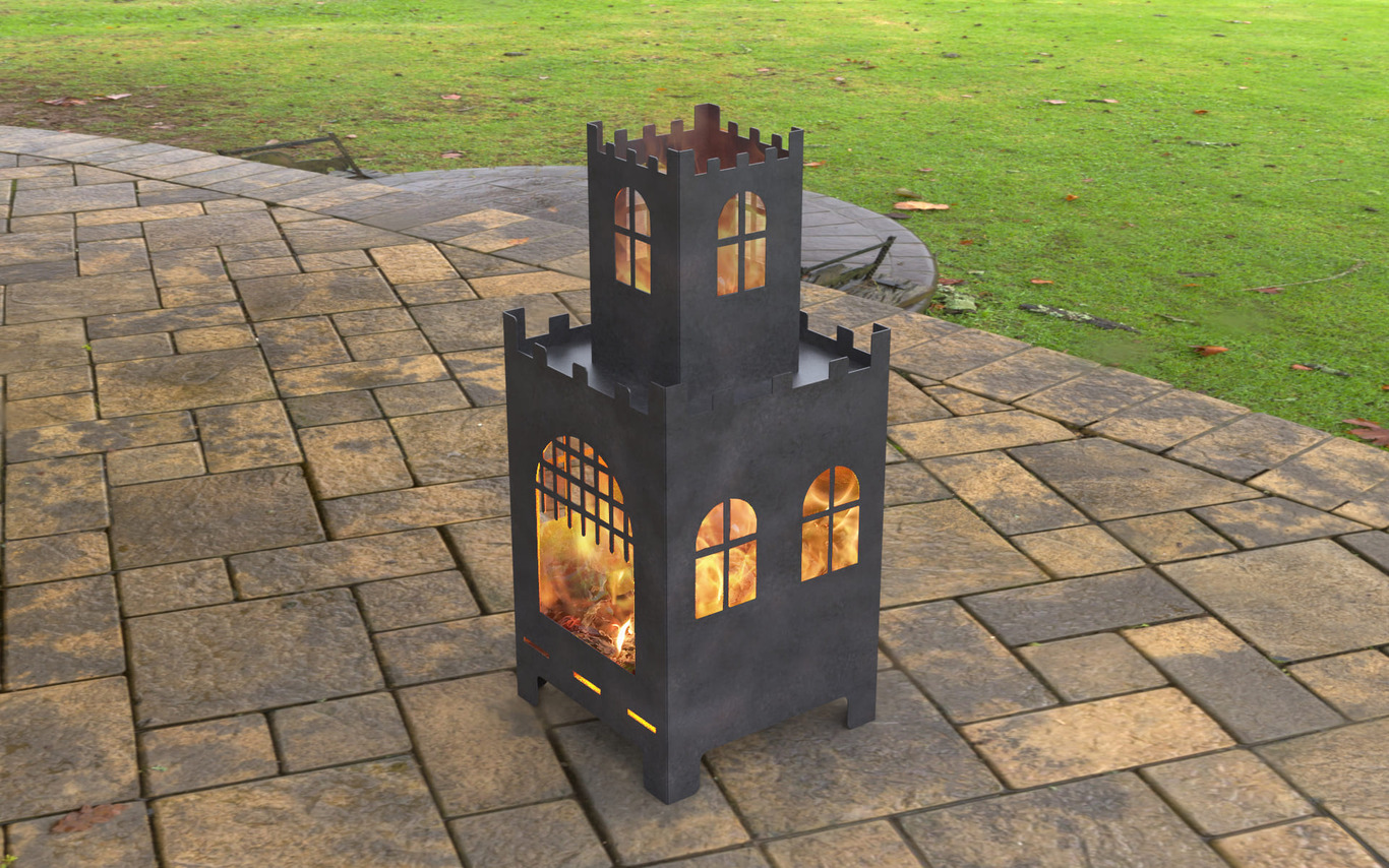 Castle Patio Fireplace. DXF, SVG files for laser, plasma cutting. Backyard Fire Pit. Фото 2