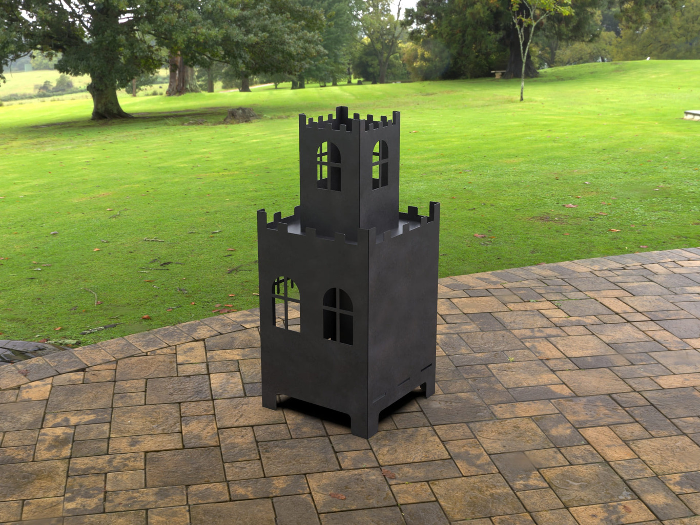 Castle Patio Fireplace. DXF, SVG files for laser, plasma cutting. Backyard Fire Pit. Фото 6