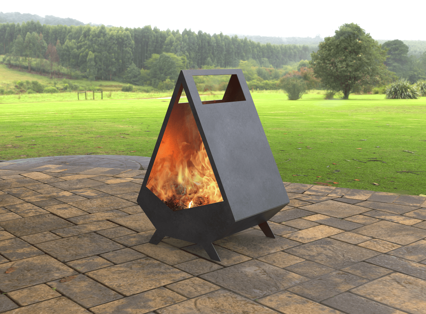 Lareira Baixa para Quintal. Arquivos DXF e SVG para corte a laser e plasma. Lareira Externa para Jardim. Фото 2