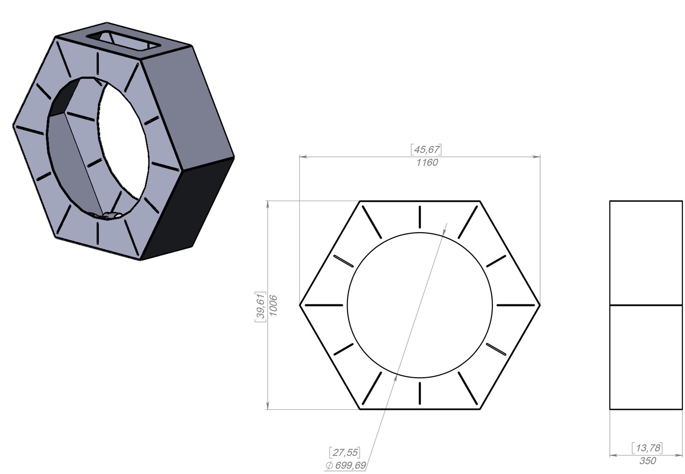 Hexagon Garden Fireplace. DXF, SVG files for laser, plasma cutting. Outdoor Fire Pit. Фото 7