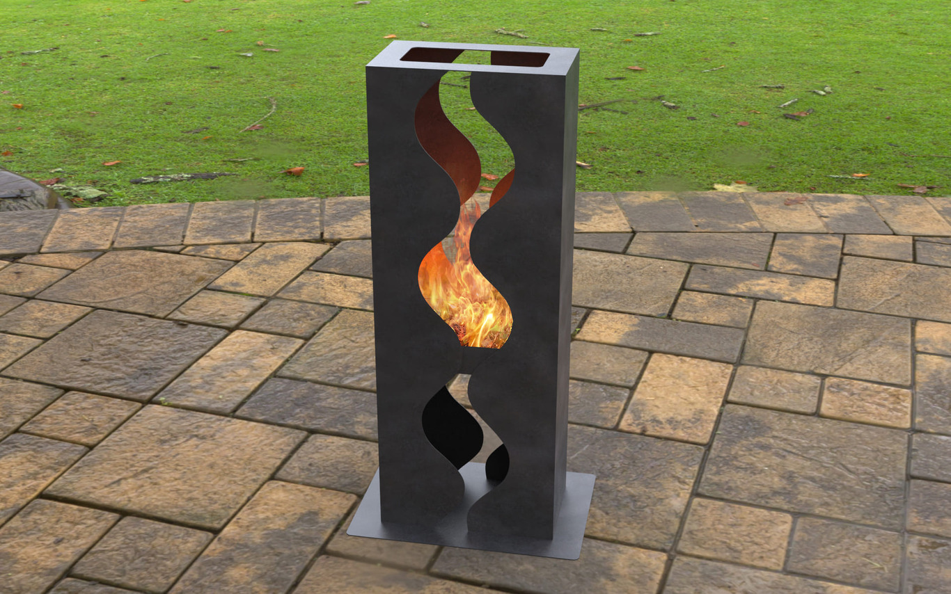 Lareira Externa Onda. Arquivos DXF e SVG para corte a laser e plasma. Fire pit para Pátio. Фото 2