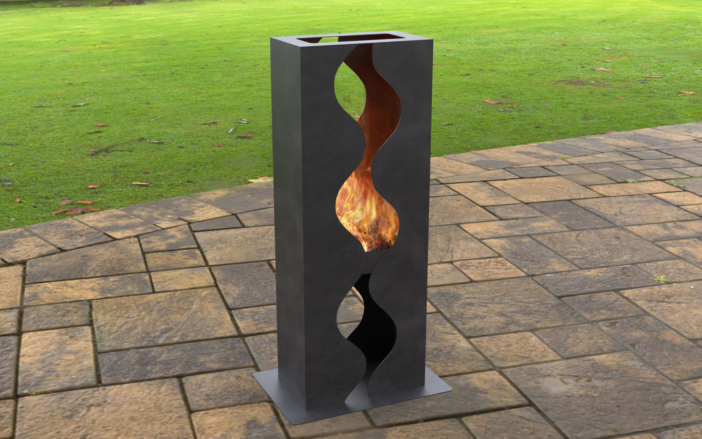 Lareira Externa Onda. Arquivos DXF e SVG para corte a laser e plasma. Fire pit para Pátio. Фото 7