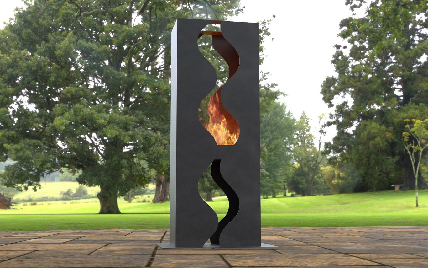 Lareira Externa Onda. Arquivos DXF e SVG para corte a laser e plasma. Fire pit para Pátio. Фото 3