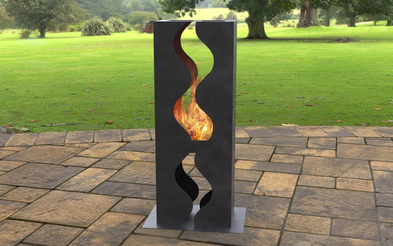 Lareira Externa Onda. Arquivos DXF e SVG para corte a laser e plasma. Fire pit para Pátio. Фото 4