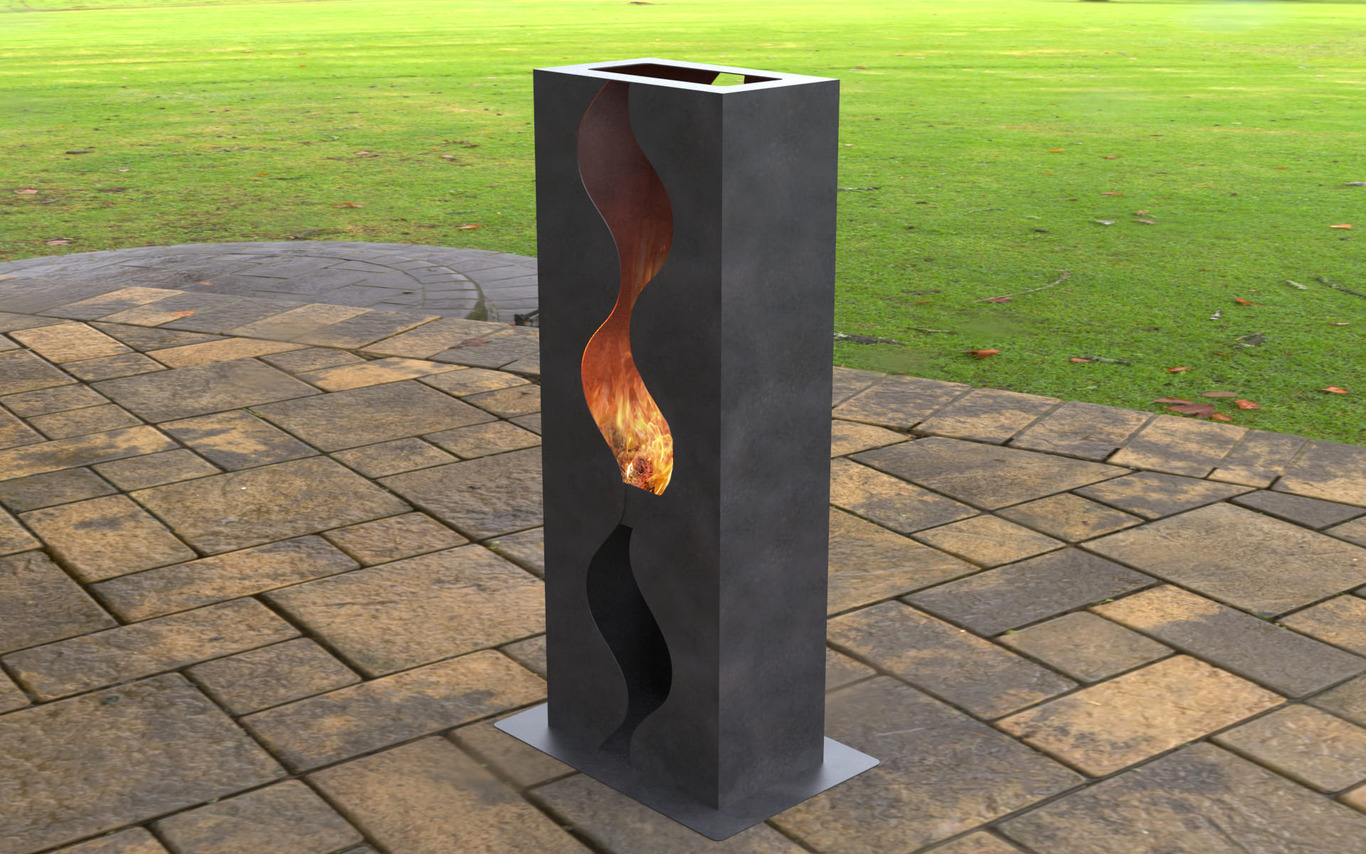 Lareira Externa Onda. Arquivos DXF e SVG para corte a laser e plasma. Fire pit para Pátio. Фото 5