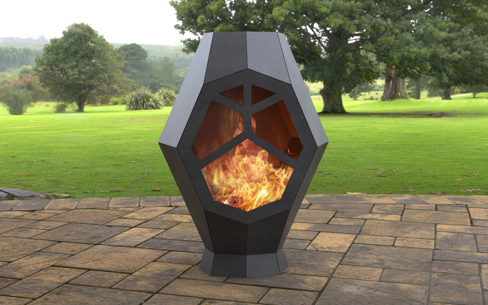 Lareira Externa Janela. Arquivos DXF e SVG para corte a laser e plasma. Lareira Externa para Jardim
