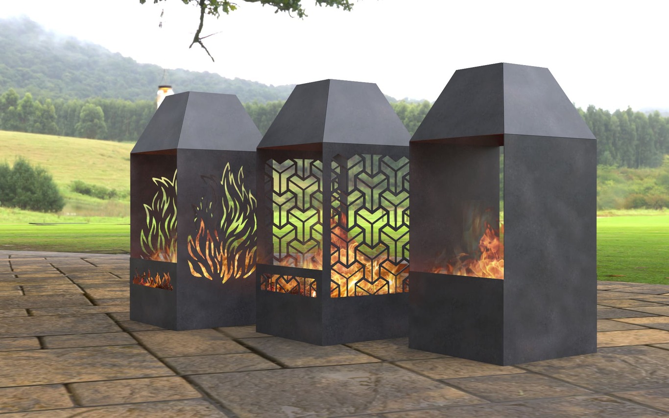 3-in-1 Garden Fireplace. DXF, SVG files for laser, plasma cutting. Outdoor Fire Pit. Фото 2