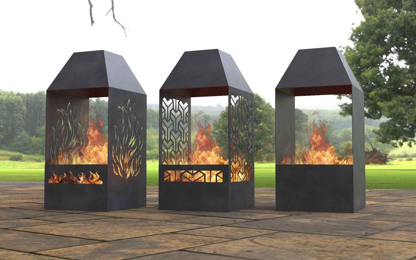 3-in-1 Garden Fireplace. DXF, SVG files for laser, plasma cutting. Outdoor Fire Pit. Фото 3