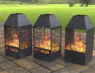 3-in-1 Garden Fireplace. DXF, SVG files for laser, plasma cutting. Outdoor Fire Pit