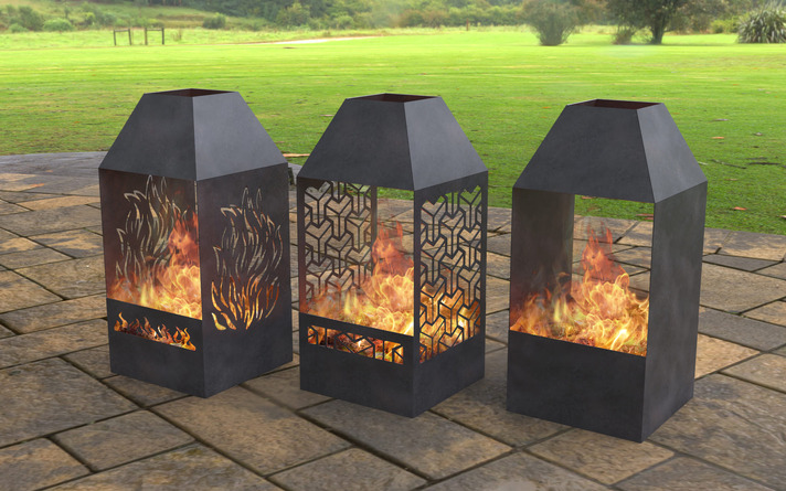3-in-1 Garden Fireplace. DXF, SVG files for laser, plasma cutting. Outdoor Fire Pit
