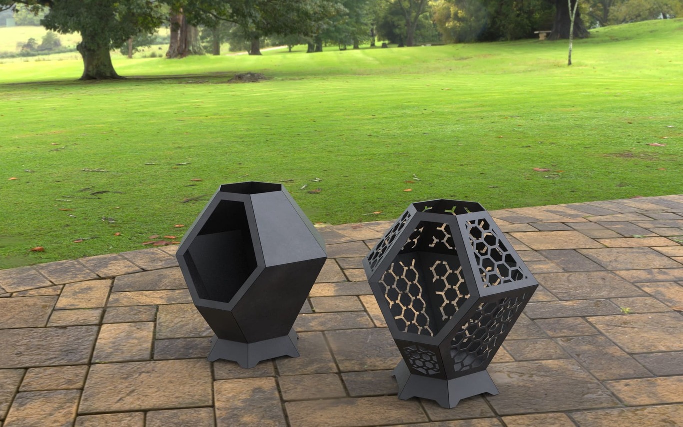 Lareira Externa V1 2 em 1. Arquivos DXF e SVG para corte a laser e plasma. Fire pit para Pátio. Фото 6