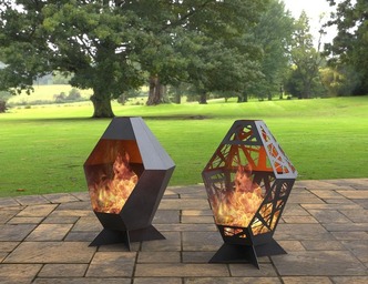 2-in-1 Patio Fireplace V2. DXF, SVG files for laser, plasma cutting. Backyard Fire Pit
