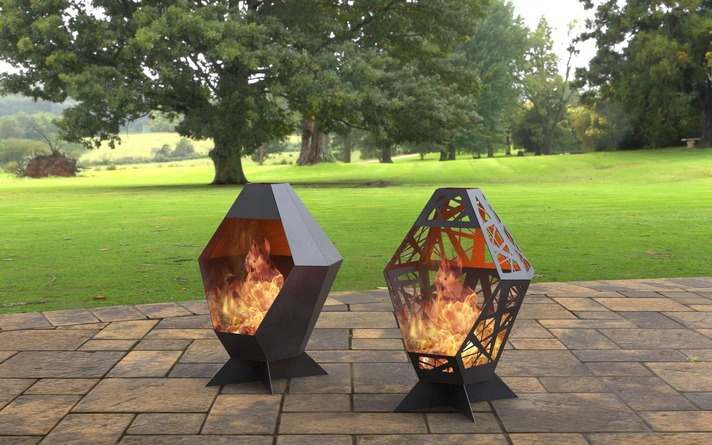 2-in-1 Patio Fireplace V2. DXF, SVG files for laser, plasma cutting. Backyard Fire Pit
