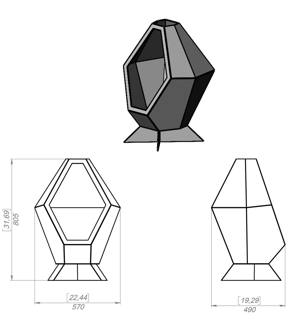 2-in-1 Backyard Fireplace V3. DXF, SVG files for laser, plasma cutting. Garden Fire Pit. Фото 9