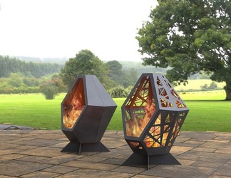 2-in-1 Backyard Fireplace V3. DXF, SVG files for laser, plasma cutting. Garden Fire Pit