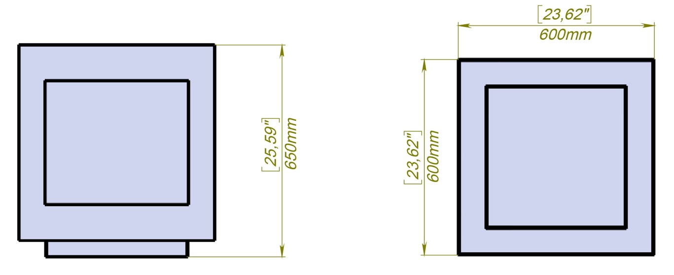 Modern Cube Backyard Fireplace with Square Cutout. DXF, SVG files for laser, plasma cutting. Garden Fire Pit. Фото 7
