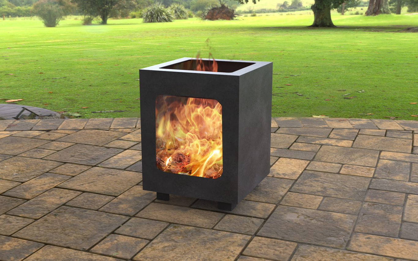Modern Garden Fireplace with Cutout. DXF, SVG files for laser, plasma cutting. Outdoor Fire Pit. Фото 2
