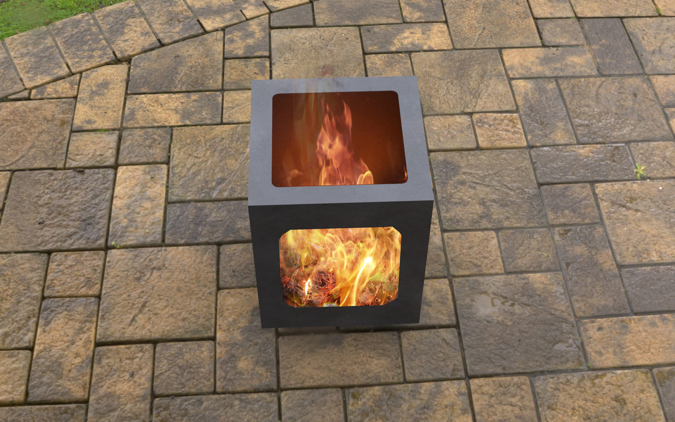 Modern Garden Fireplace with Cutout. DXF, SVG files for laser, plasma cutting. Outdoor Fire Pit. Фото 5