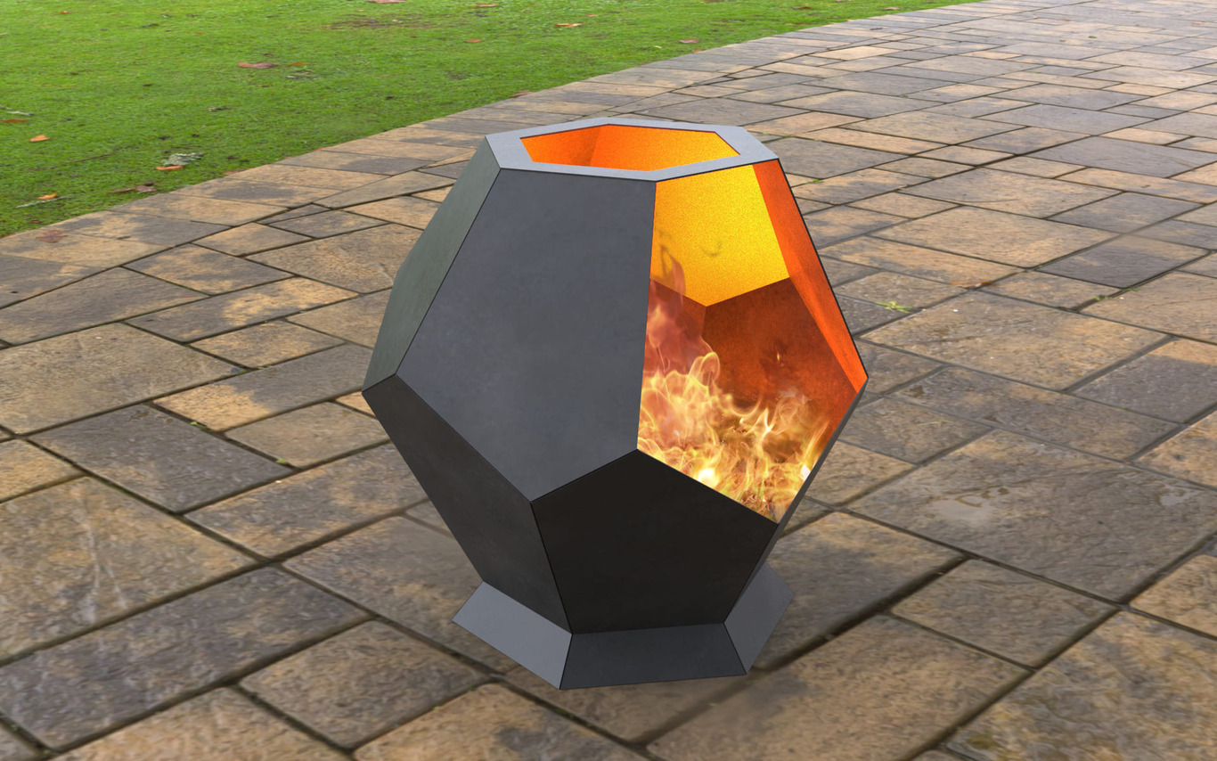 Patio Hexagon Stone Fireplace. DXF, SVG files for laser, plasma cutting. Backyard Fire Pit. Фото 2