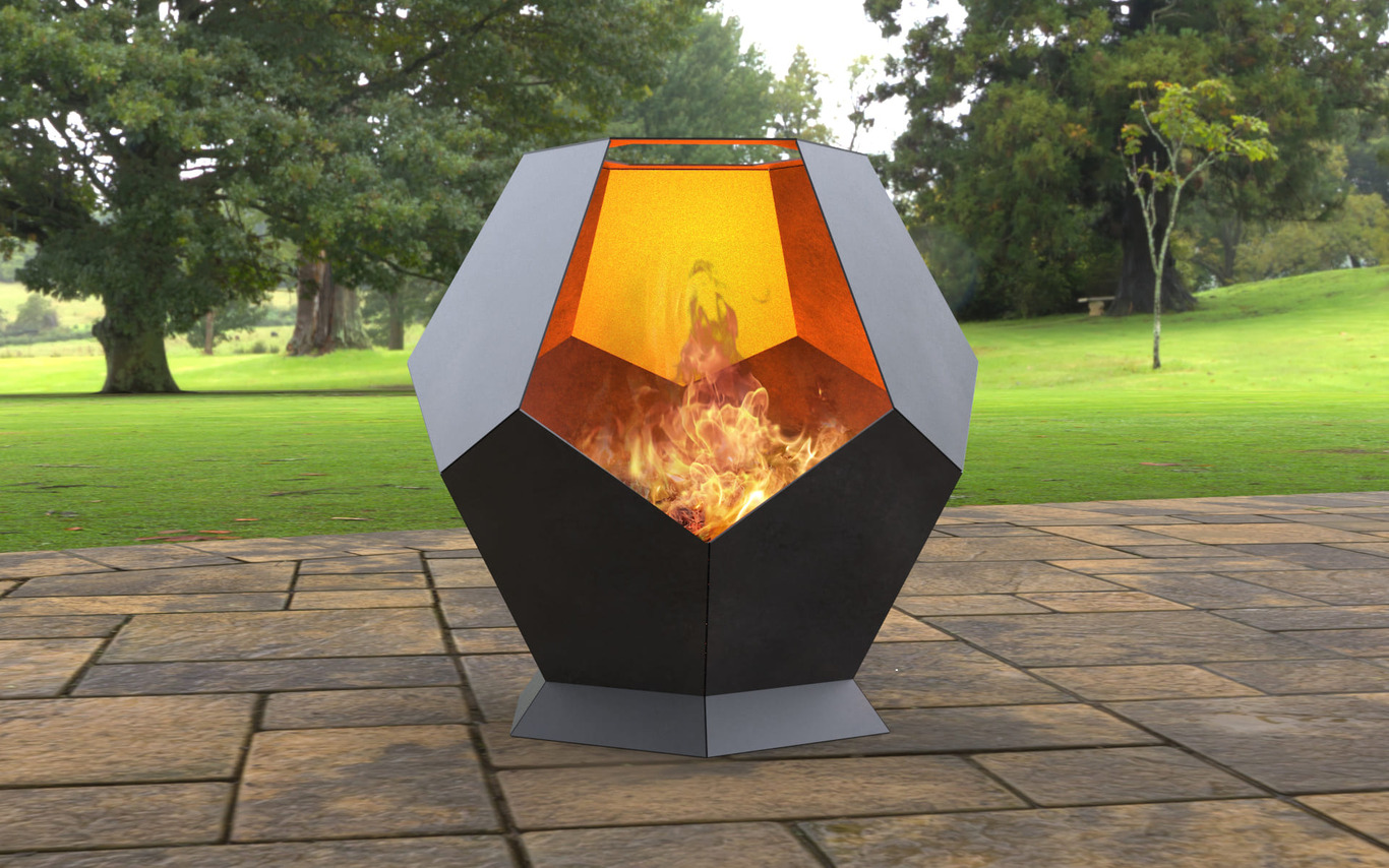 Patio Hexagon Stone Fireplace. DXF, SVG files for laser, plasma cutting. Backyard Fire Pit. Фото 3