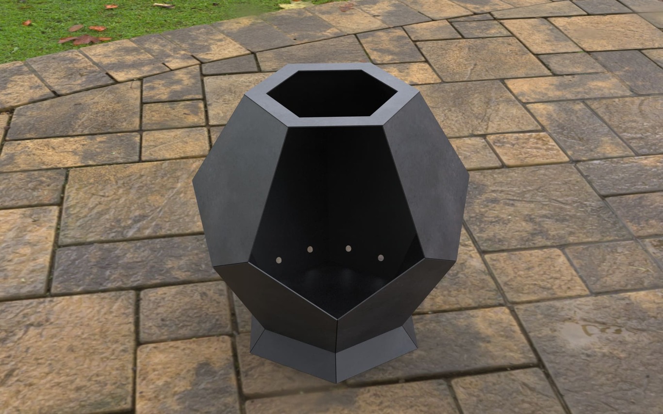 Patio Hexagon Stone Fireplace. DXF, SVG files for laser, plasma cutting. Backyard Fire Pit. Фото 4