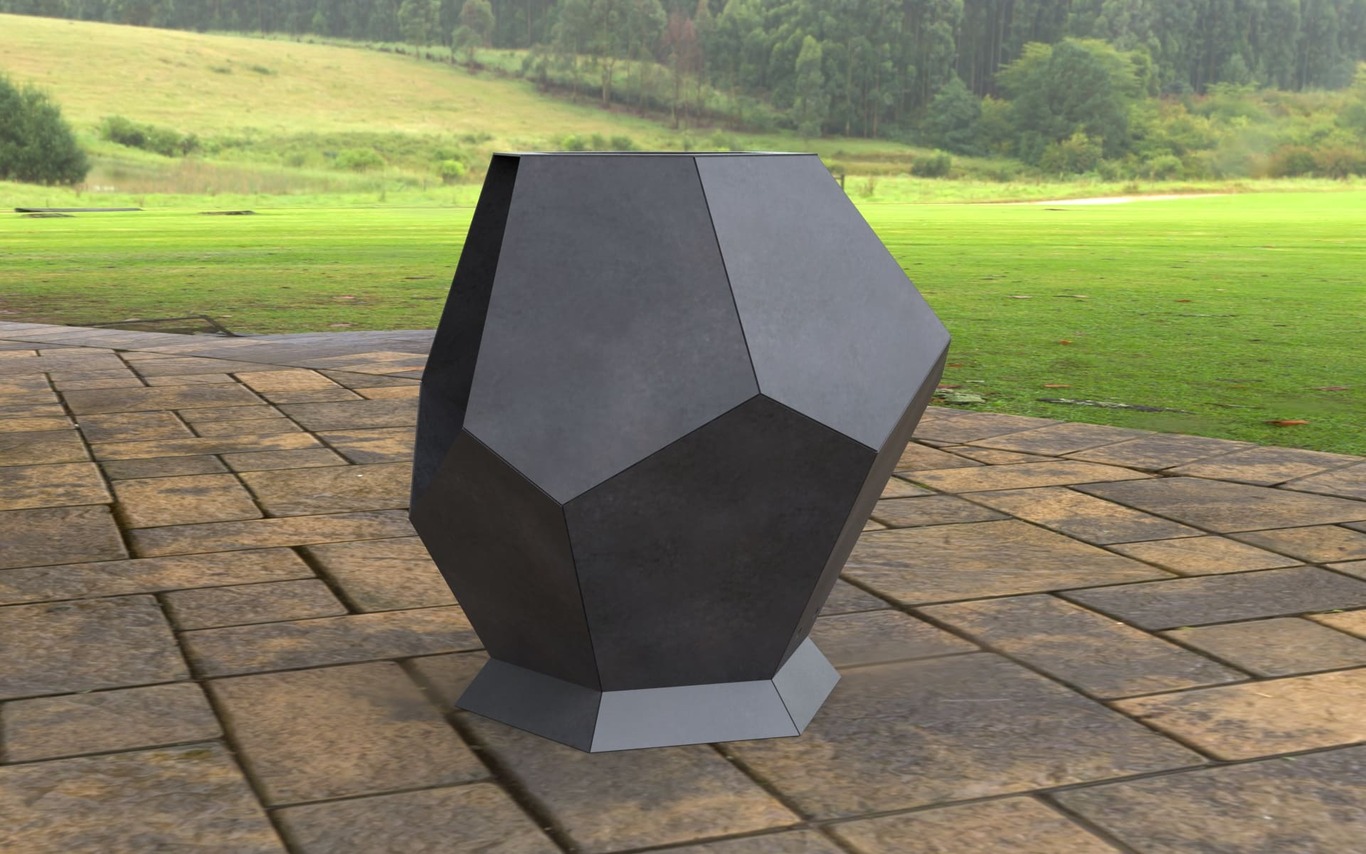 Patio Hexagon Stone Fireplace. DXF, SVG files for laser, plasma cutting. Backyard Fire Pit. Фото 5