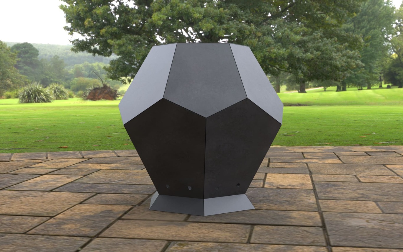 Patio Hexagon Stone Fireplace. DXF, SVG files for laser, plasma cutting. Backyard Fire Pit. Фото 6