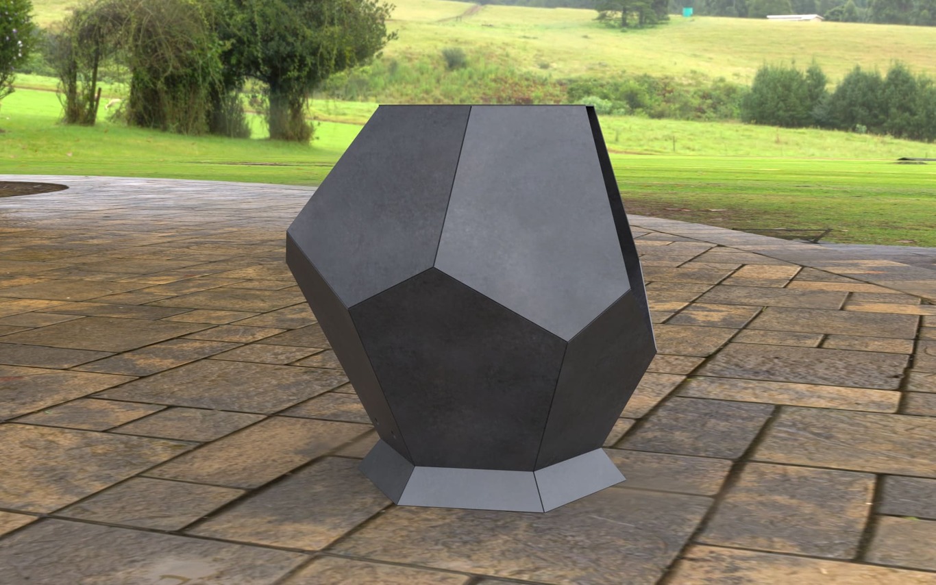Patio Hexagon Stone Fireplace. DXF, SVG files for laser, plasma cutting. Backyard Fire Pit. Фото 7