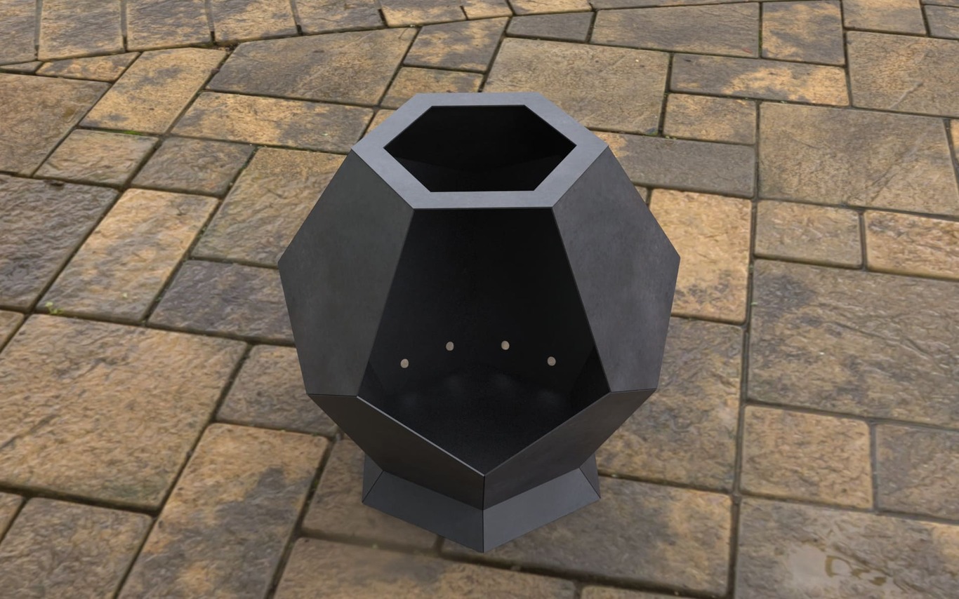 Patio Hexagon Stone Fireplace. DXF, SVG files for laser, plasma cutting. Backyard Fire Pit. Фото 8