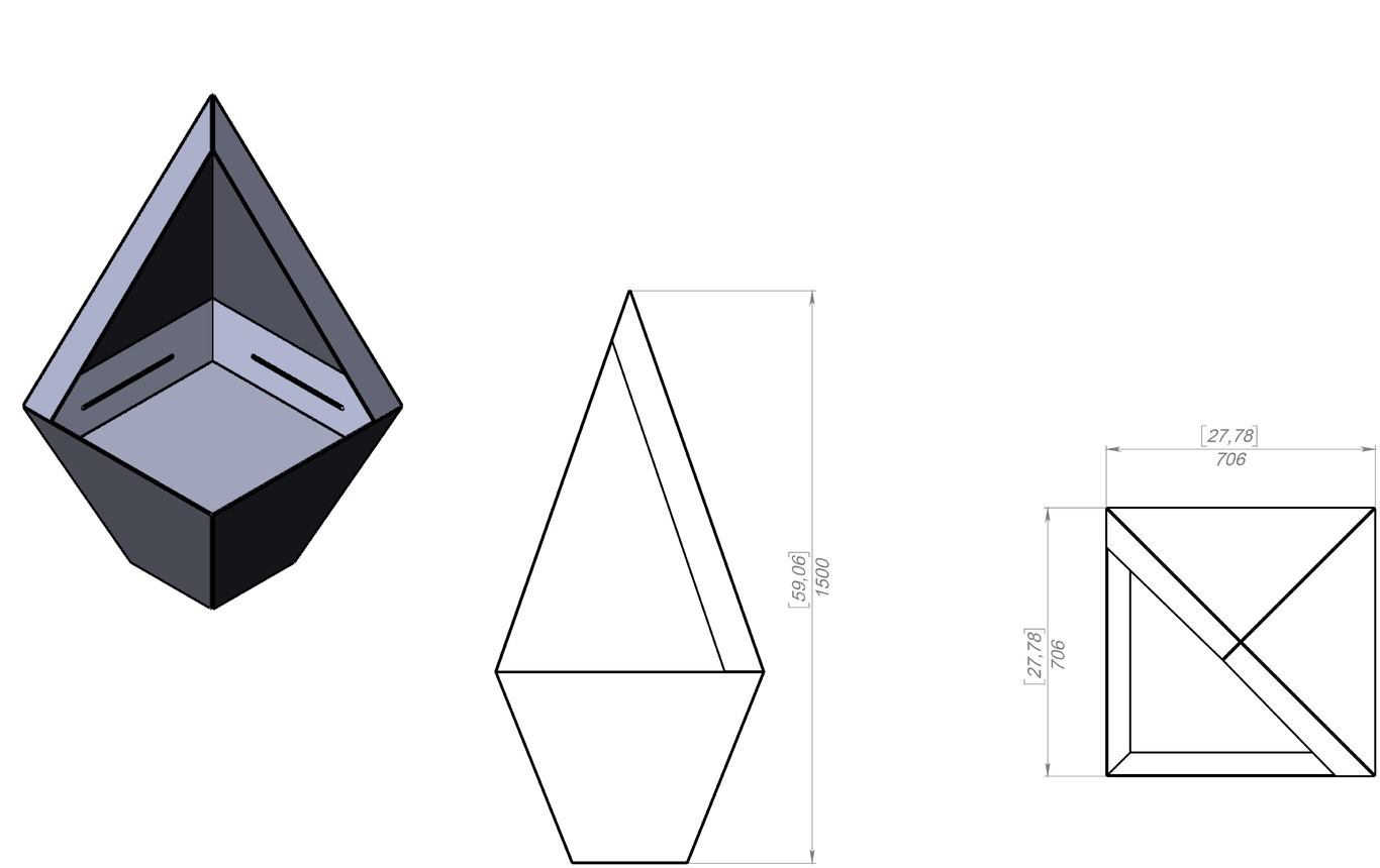 Backyard Acute Fireplace. DXF, SVG files for laser, plasma cutting. Garden Fire Pit. Фото 9