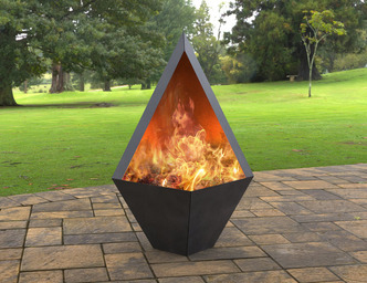 Backyard Acute Fireplace. DXF, SVG files for laser, plasma cutting. Garden Fire Pit