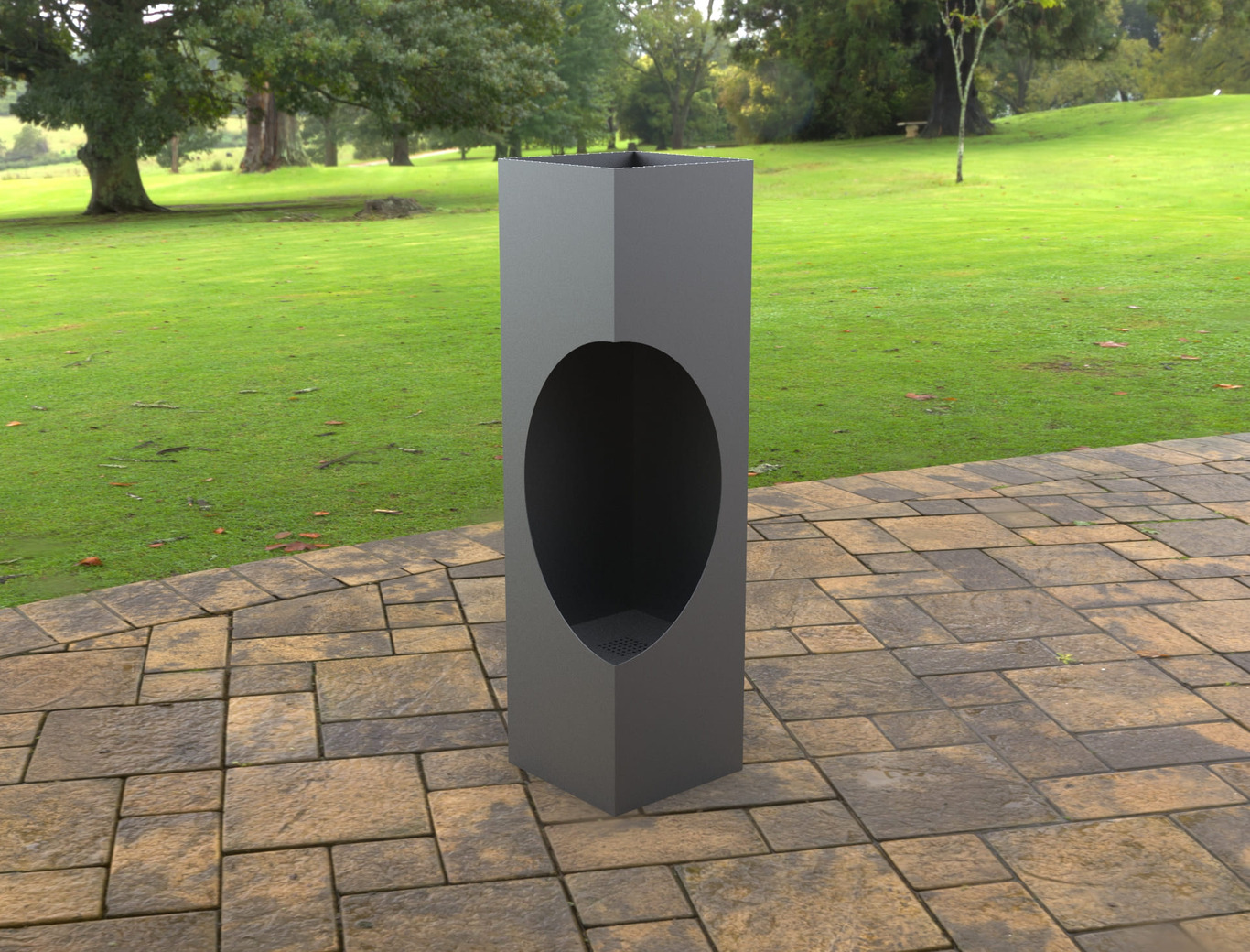 Garden Oval Column Fireplace. DXF, SVG files for laser, plasma cutting. Outdoor Fire Pit. Фото 3