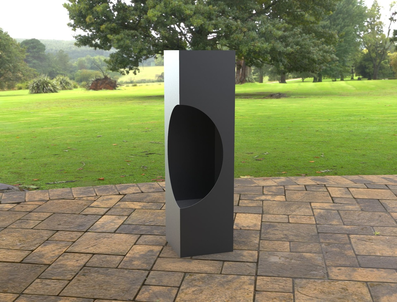 Garden Oval Column Fireplace. DXF, SVG files for laser, plasma cutting. Outdoor Fire Pit. Фото 2