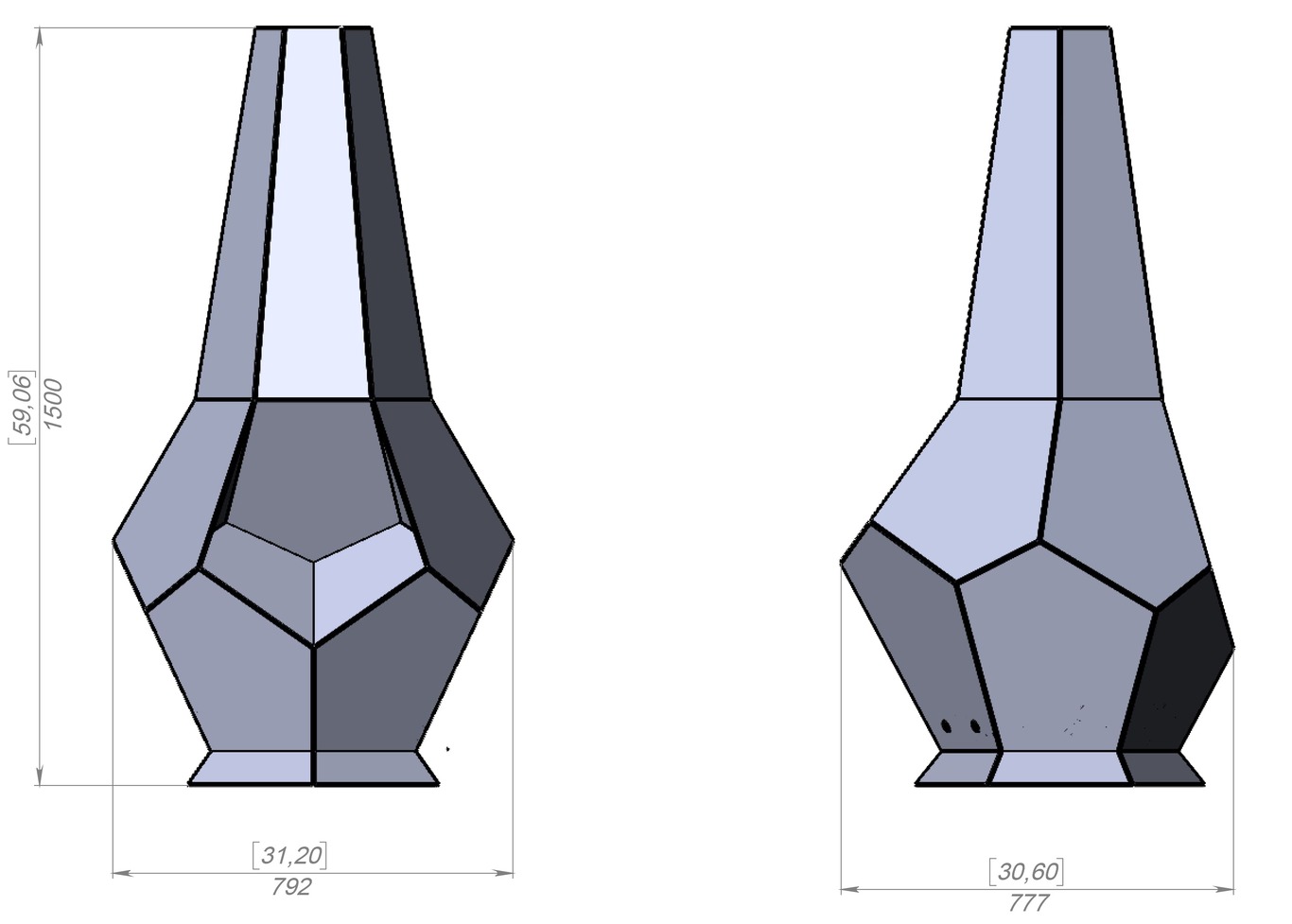 Lareira Externa para ar livre Hexagonal Pedra. Arquivos DXF e SVG para corte a laser e plasma. Lareira tipo Chaminea. Фото 8