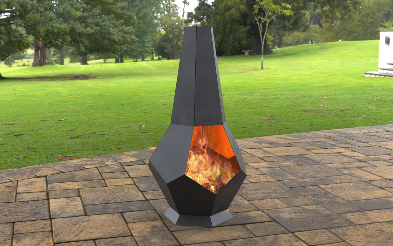 Lareira Externa para ar livre Hexagonal Pedra. Arquivos DXF e SVG para corte a laser e plasma. Lareira tipo Chaminea
