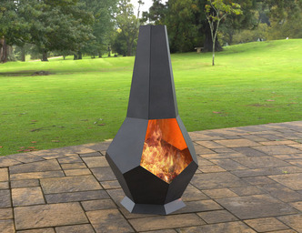 Șemineu exterior hexagonal Piatră. Fișiere DXF, SVG pentru tăiere cu laser, plasmă. Chiminea