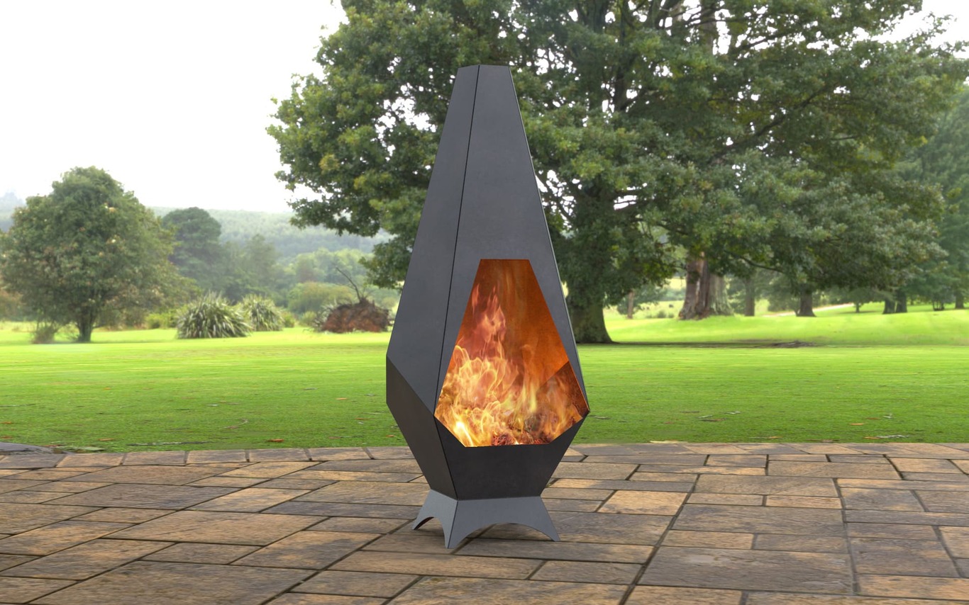 Backyard Classic Fireplace. DXF, SVG files for laser, plasma cutting. Chiminea Fire Pit