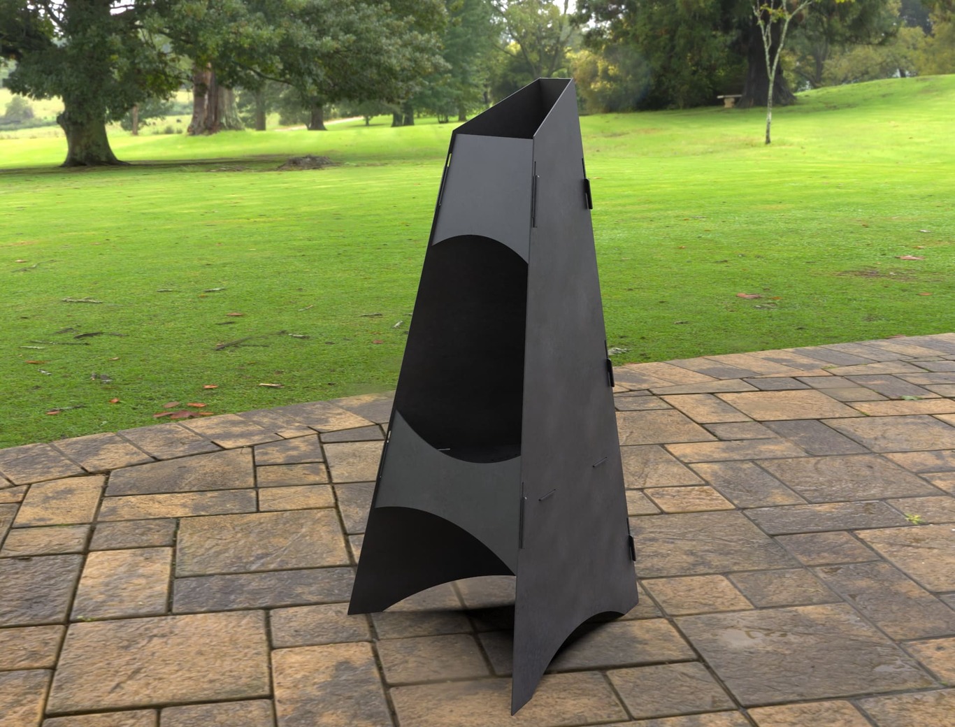 Garden Collapsible Fireplace. DXF, SVG files for laser, plasma cutting. Pyramid Fire Pit. Фото 2