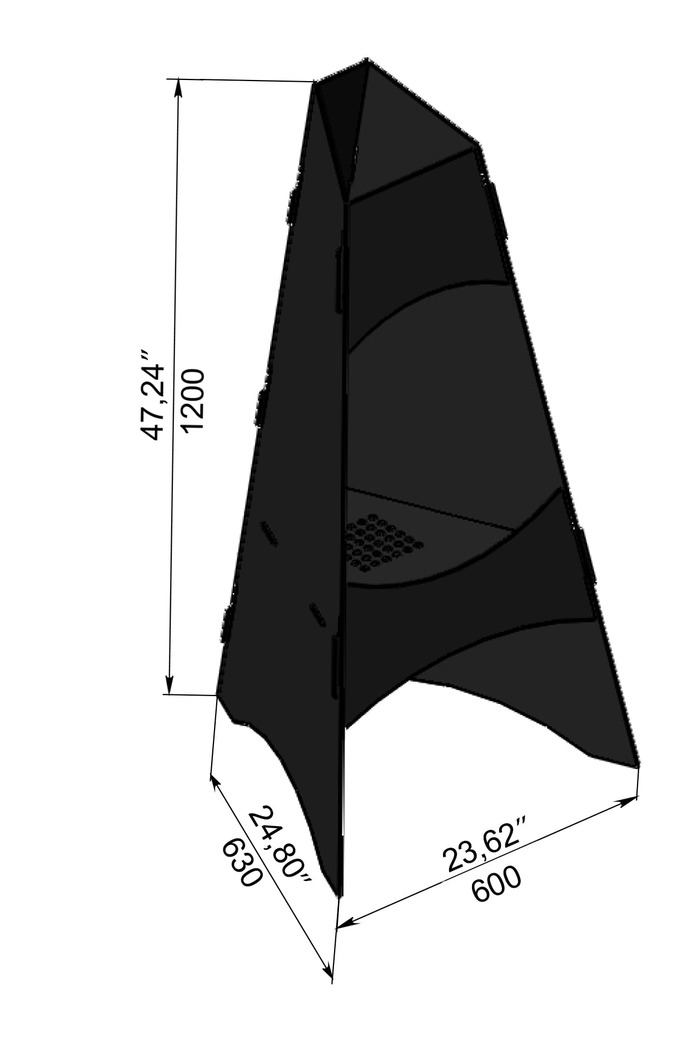 Garden Collapsible Fireplace. DXF, SVG files for laser, plasma cutting. Pyramid Fire Pit. Фото 8
