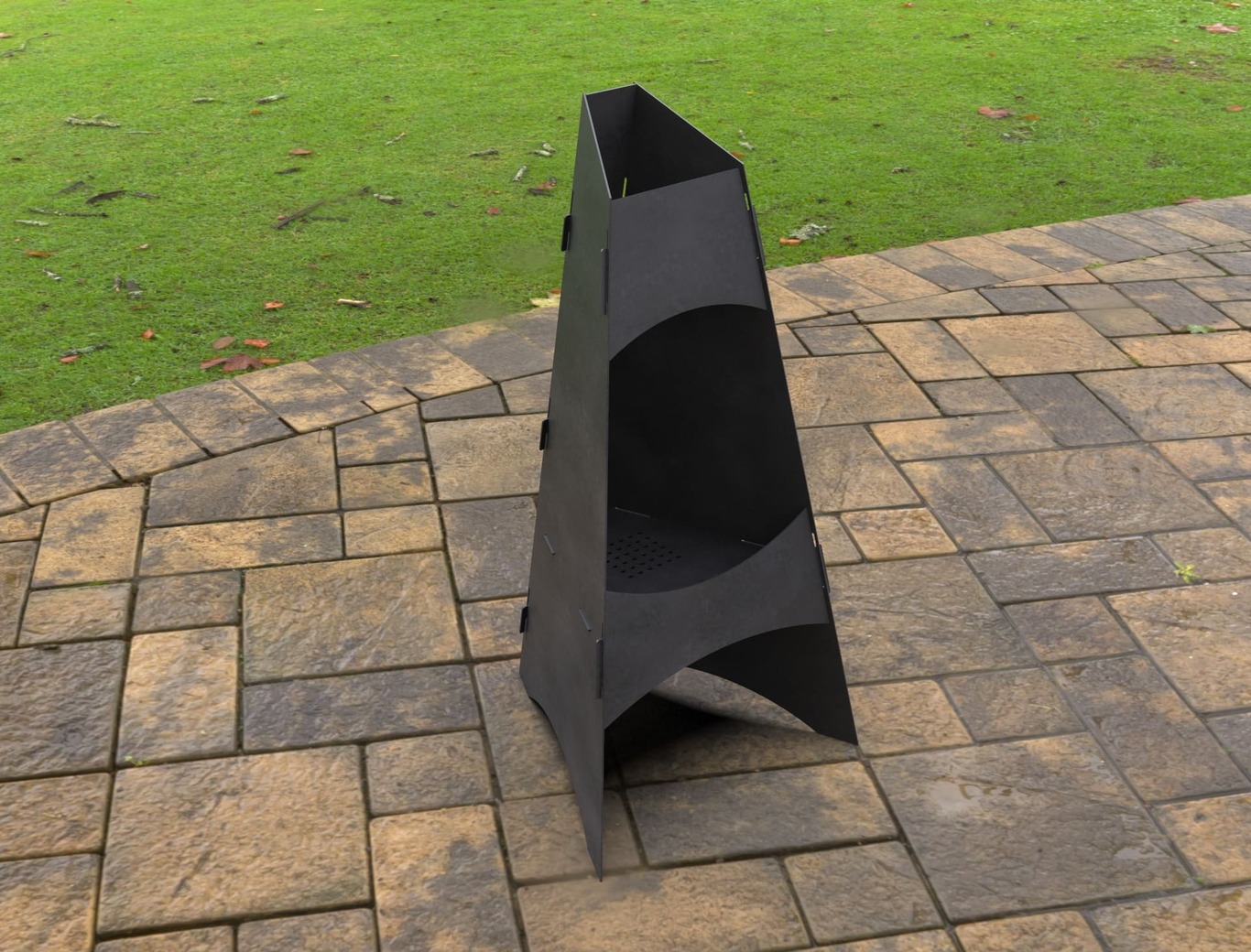 Garden Collapsible Fireplace. DXF, SVG files for laser, plasma cutting. Pyramid Fire Pit. Фото 7