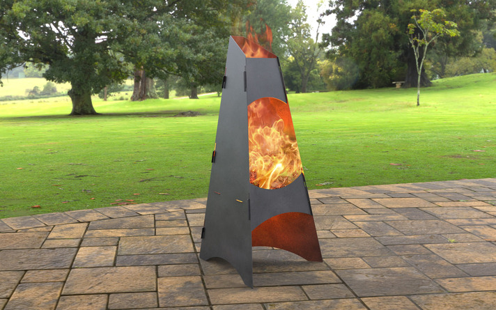 Garden Collapsible Fireplace. DXF, SVG files for laser, plasma cutting. Pyramid Fire Pit