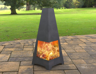 Outdoor Corner Fireplace. DXF, SVG files for laser, plasma cutting. Chiminea Fire Pit