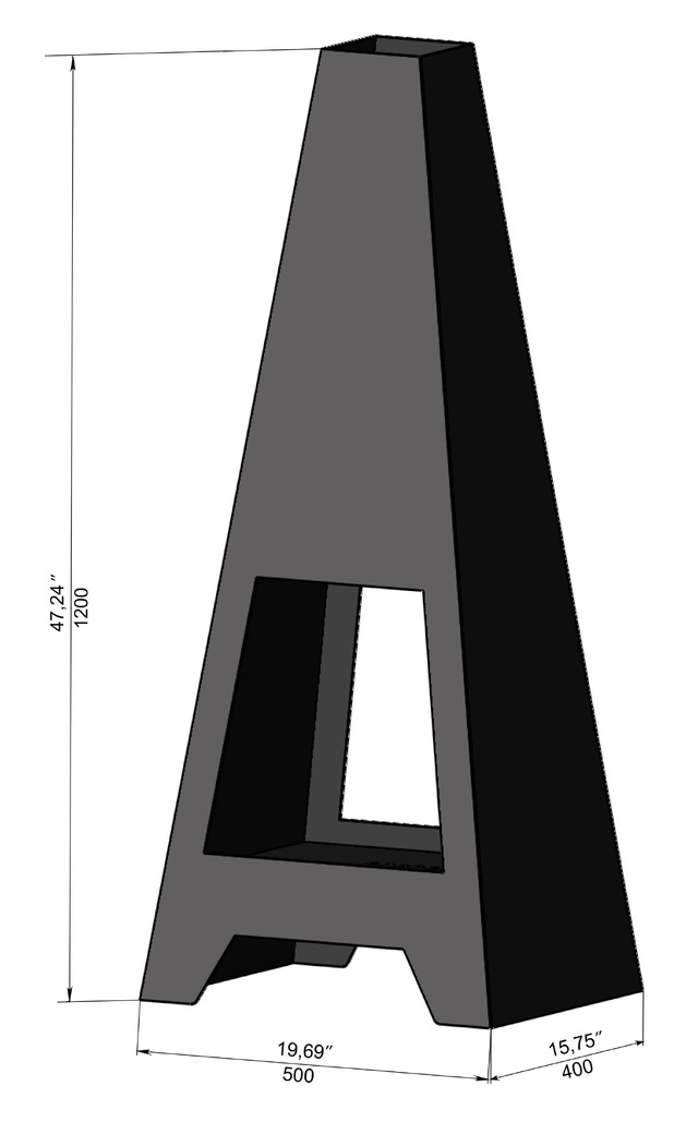 Patio Double-sided Fireplace. DXF, SVG files for laser, plasma cutting. Chiminea Fire Pit. Фото 9